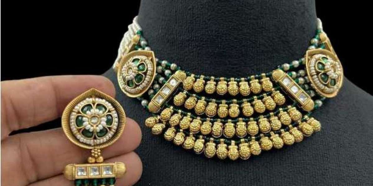 India Gold Necklace Temple Necklace South India Gold Jewellery
